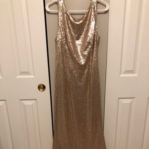 Woman’s Rose Sparkly Long Dress Large